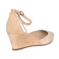 Landmark Safari tan suede wedge heel with RoamFoam comfort